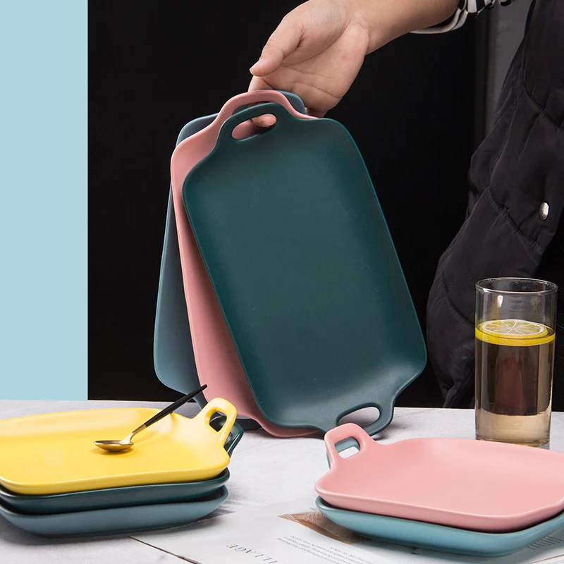 
Microwave Bake Tray Set Kitchenware Porcelain Bakeware Ceramic Baking Dish With Handles 