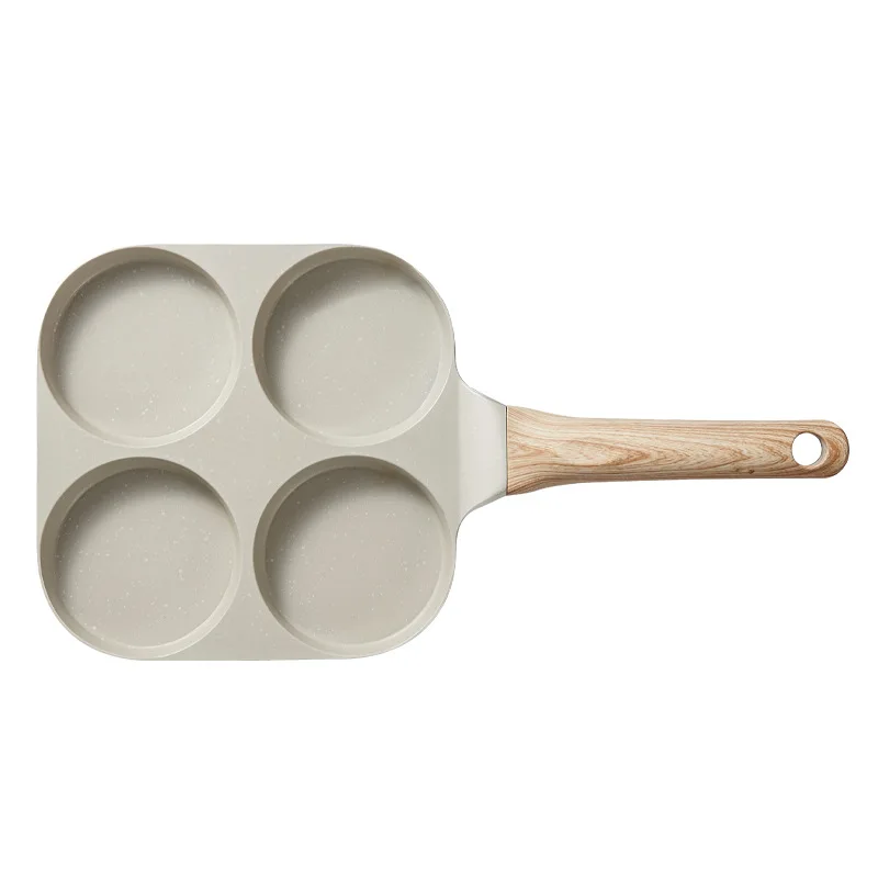 Hot Selling Eggs Hamburger Pot Home Egg Pan Double Bottom Non stick Pot Four Hole Steak Pan Die Casting