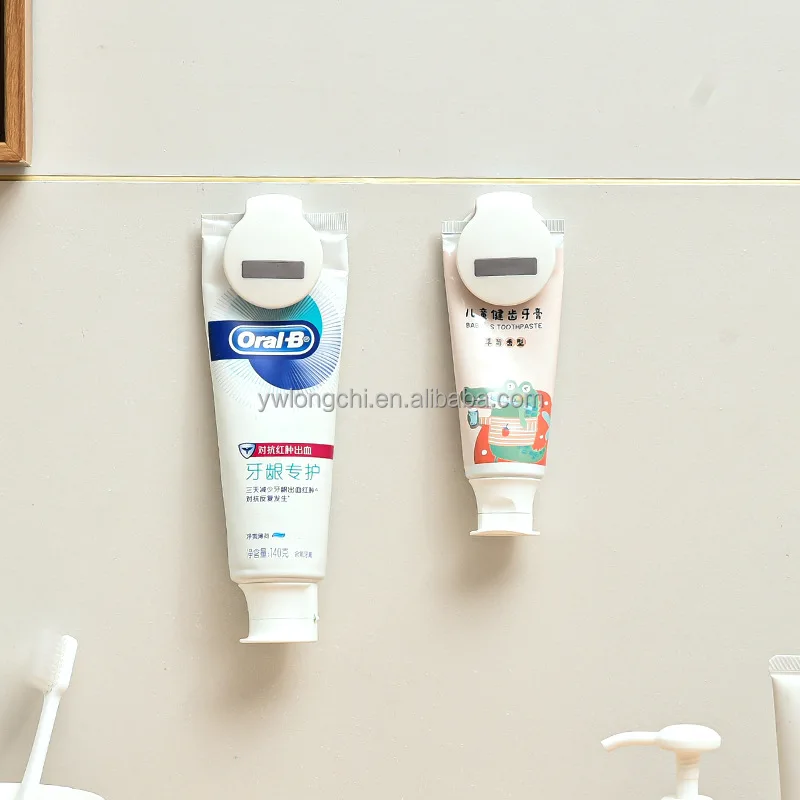 Mutifunctional Bathroom Accessories Plastic Toothpaste Stand Storage Rack Shower Room Toothpaste/ Cleaning Cream Clip