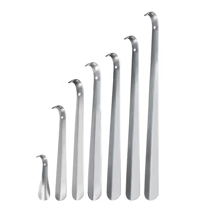 Variety Sizes Metal Shoehorn Shoe Helper Custom Logo Stainless Steel Long Shoe Horn