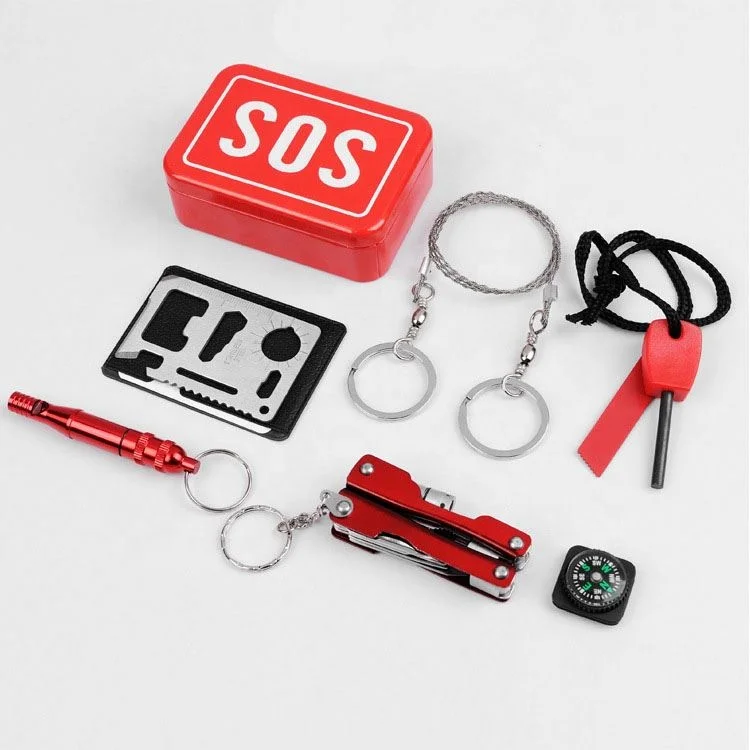 Outdoor Supplies Camping Hiking Wilderness Adventures Preparedness 7 in 1 Survival Tool SOS Survival Kit M0350
