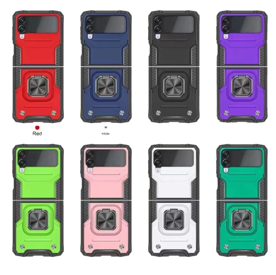 Fashion Magnetic Adsorption Car Mount Holder Plastic Silicone Phone Cover For Samsung Z Flip 4 3 Case