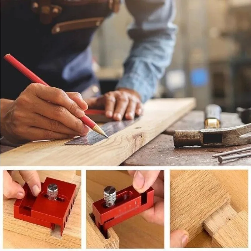 
Depth Measuring Ruler Woodworking Mini Gaps Gauge Aluminum Alloy Depth Line Ruler Marking Gauge Depth Measuring Ruler 