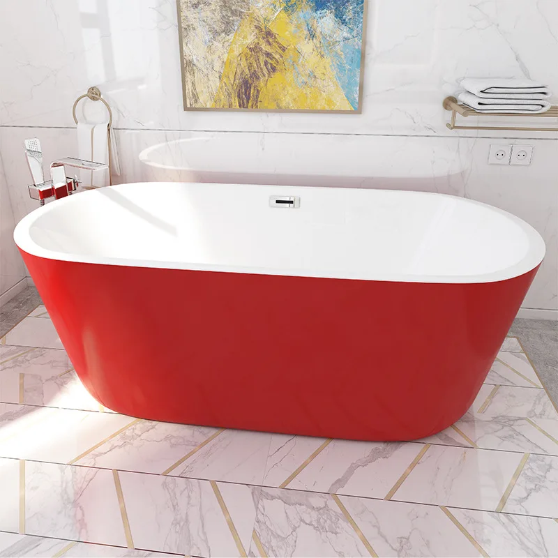 Multi Color Resin Stone Bathtub Free Standing Bath Tub Solid Surface Acrylic Stone Bath Tub