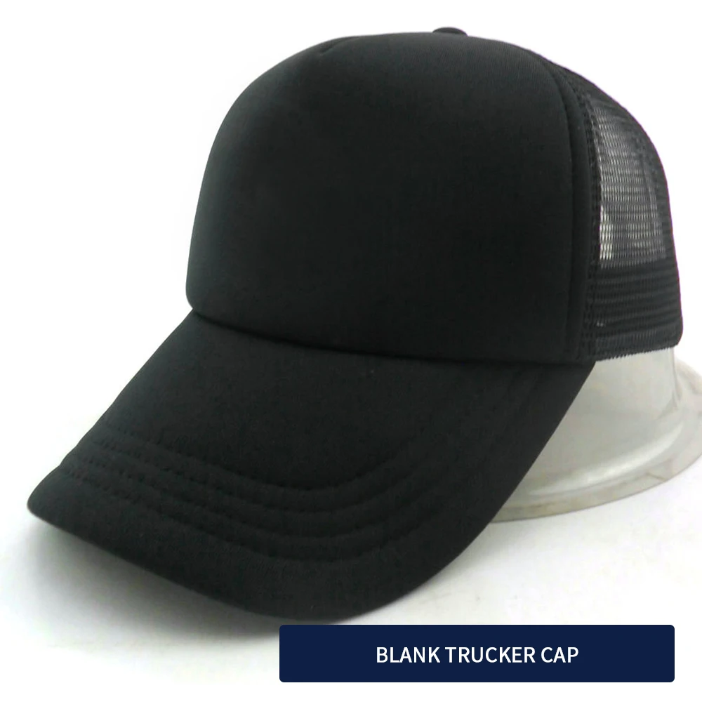 Blank promotional logo custom trucker hat print foam trucker hats Cap mesh 5 panel recycled gorras trucker cap