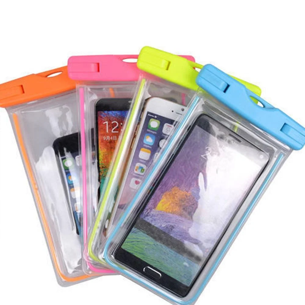 New fashion custom printed logo universal waterproof cell phone carry case PVC water proof phone bag
