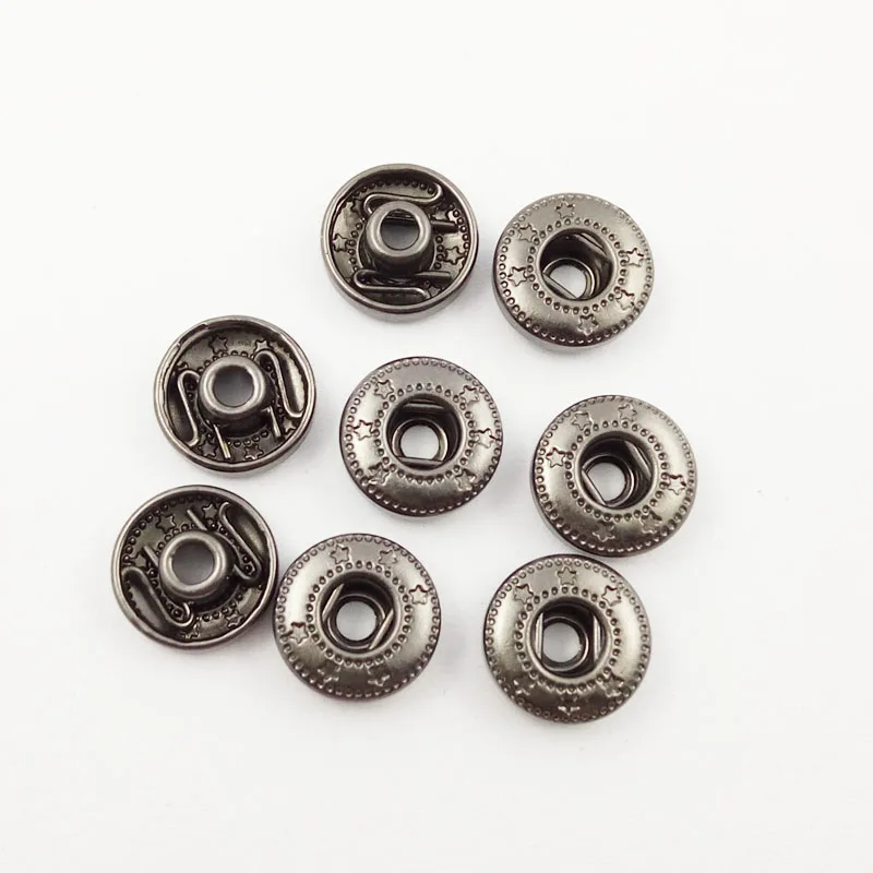 wholesale high quality platy flat round ring spring 4 parts snap fastener black button snap button for clothing garment coat