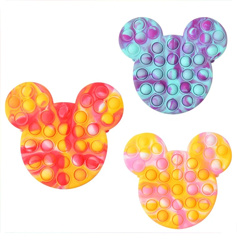 Лидер продаж Amazon силиконовые сумки через плечо Пузырьковые игрушки Micky дизайнерский подарок для девочек популярные детские кошельки