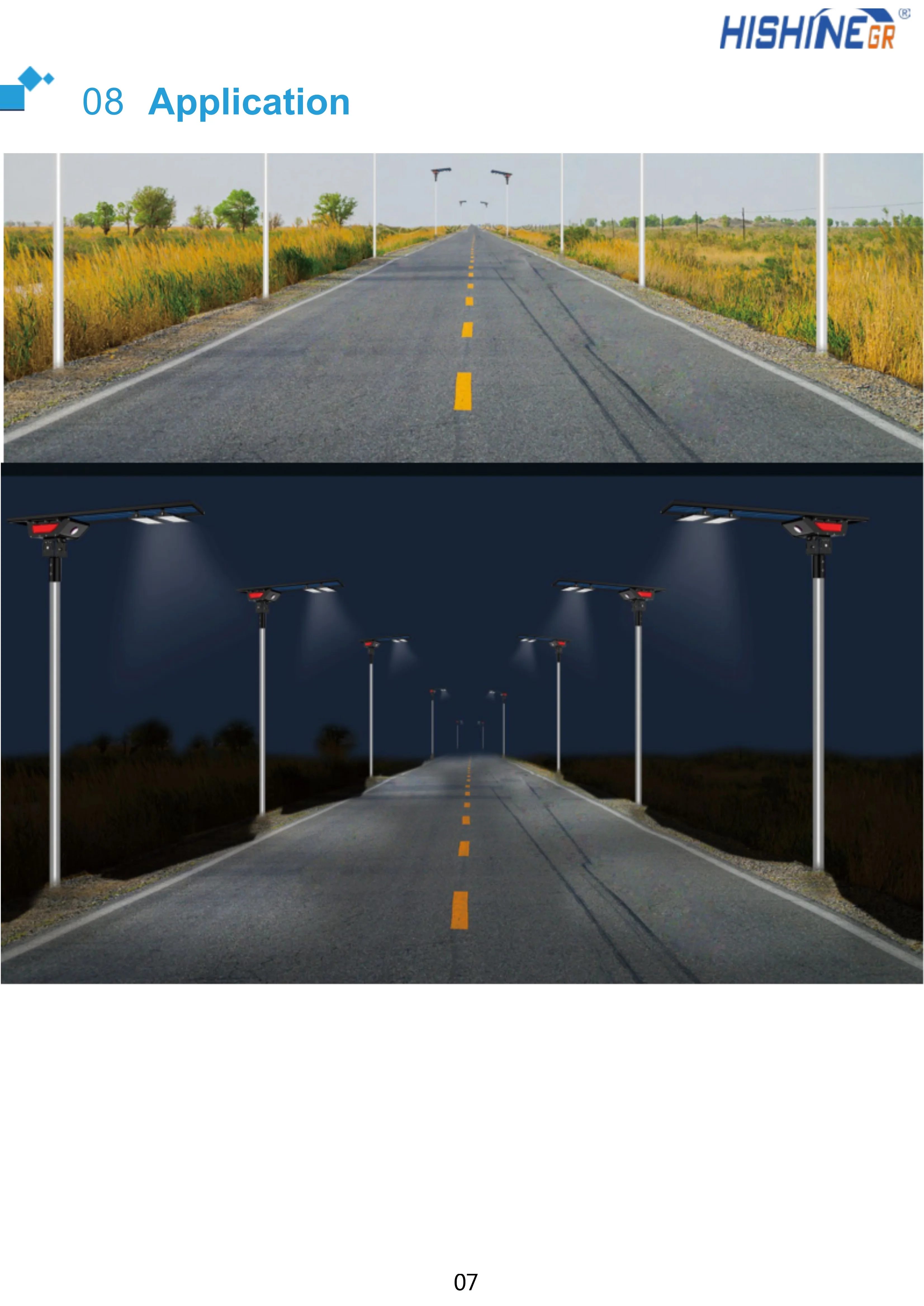 Hishine 80W 180LMW Solar Street Light 5 Years Warranty LED Solar Street Lights Outdoor Led Street Light with Solar Panel