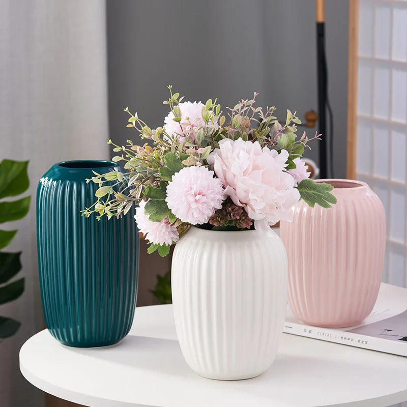 European style living room large white ceramic vase water raised flowers home decoration vase