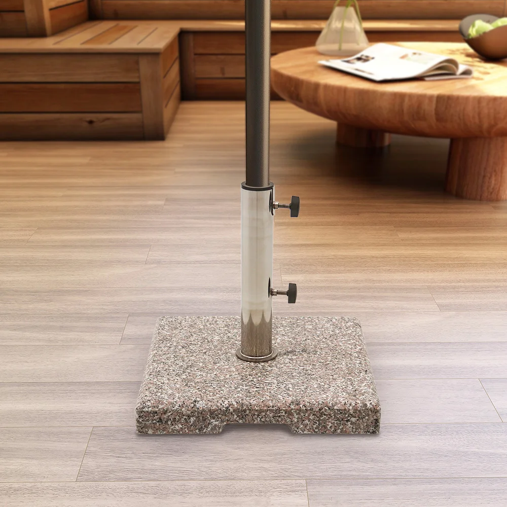 19KG Patio Umbrella Stand Central Pole Umbrella Weight Marble Granite Parasol Base