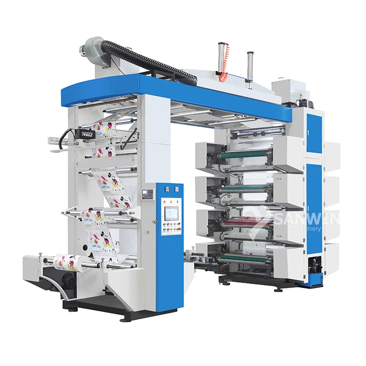 
High Speed 8 Color Plastic T-shirt Bag Roll To Roll Flexo Printing Machine(CE) 