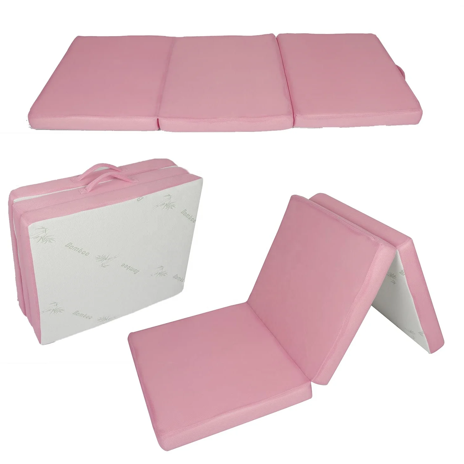 Soft Folding Foldable Portable Floor Guest Bed Memory Foam Folding Mattress Bamboo folding foldable trifold mattress