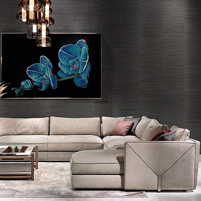 Modular Fabric Sofa Set 3+2+1seaters Living Room Solid Wood Frame Couch Sectional Living Room Italian Sectional Sofa