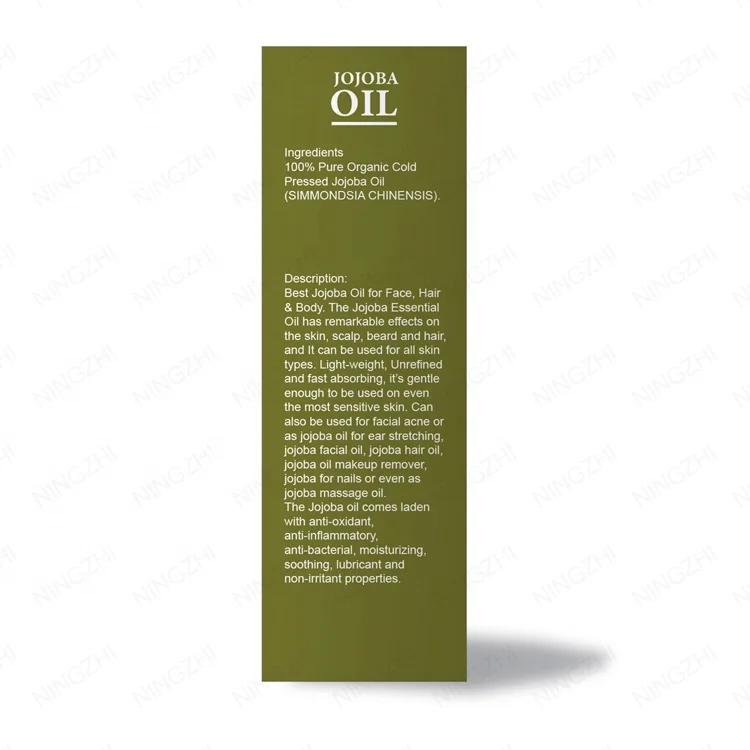 In stock high quality factory price body care face hair serum jojoba oil for