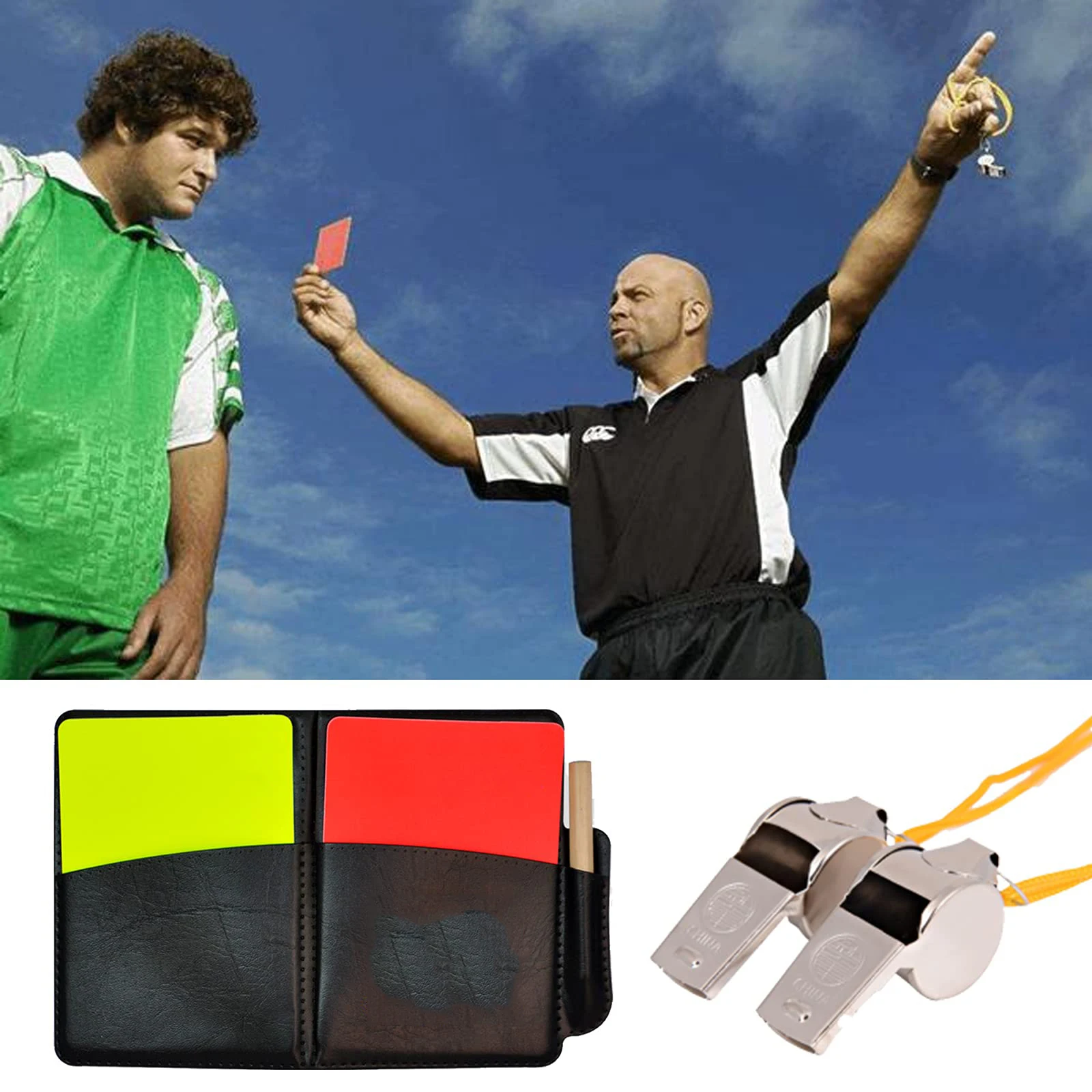 game coach football referee equipment referee red and yellow cards soccer electronic referee flag set