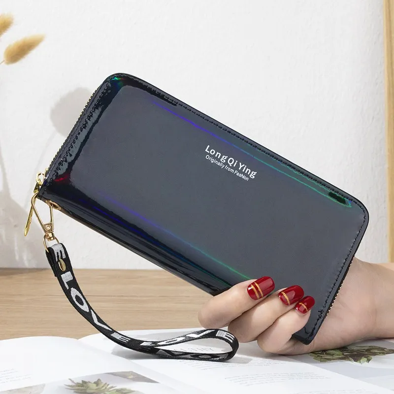 Top Sale Wholesale OEM Stock Credit Card Women Purses Long Style Student Laser PVC Holographic Wallet