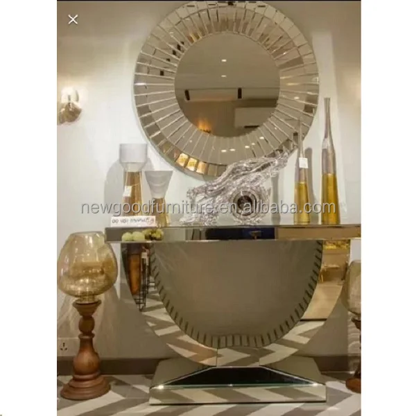 Modern Luxury round Silver Wall Mirror Contemporary Style Hot Selling Home Furniture for Living Room Bathroom Framed Glass