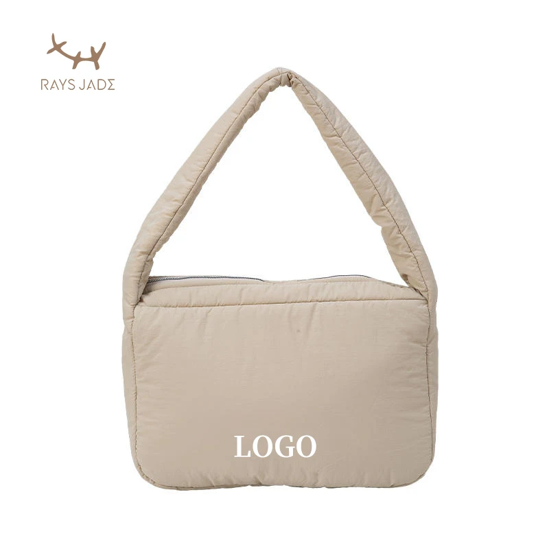 Recycled nylon shopping bag light hand bag custom winter puffy bag for women handbags