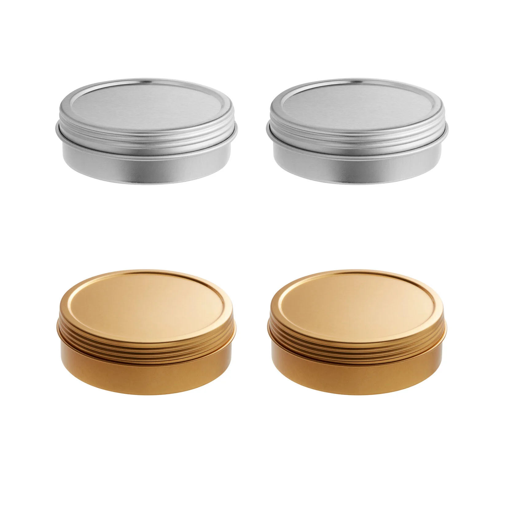 2 Oz Tins 60ml Metal Cosmetic Jar Stackable Shallow Round Tin Cans Aluminum box with slip cover