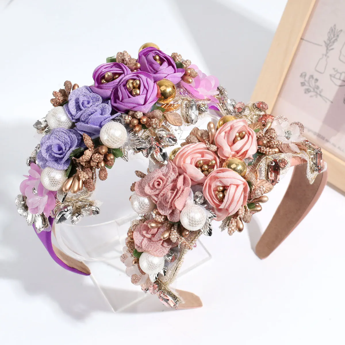 Wholesale Headband Female Heavy Craft Embroidery Cloth Headband Luxury Style High Custom High-grade Hair Accessories