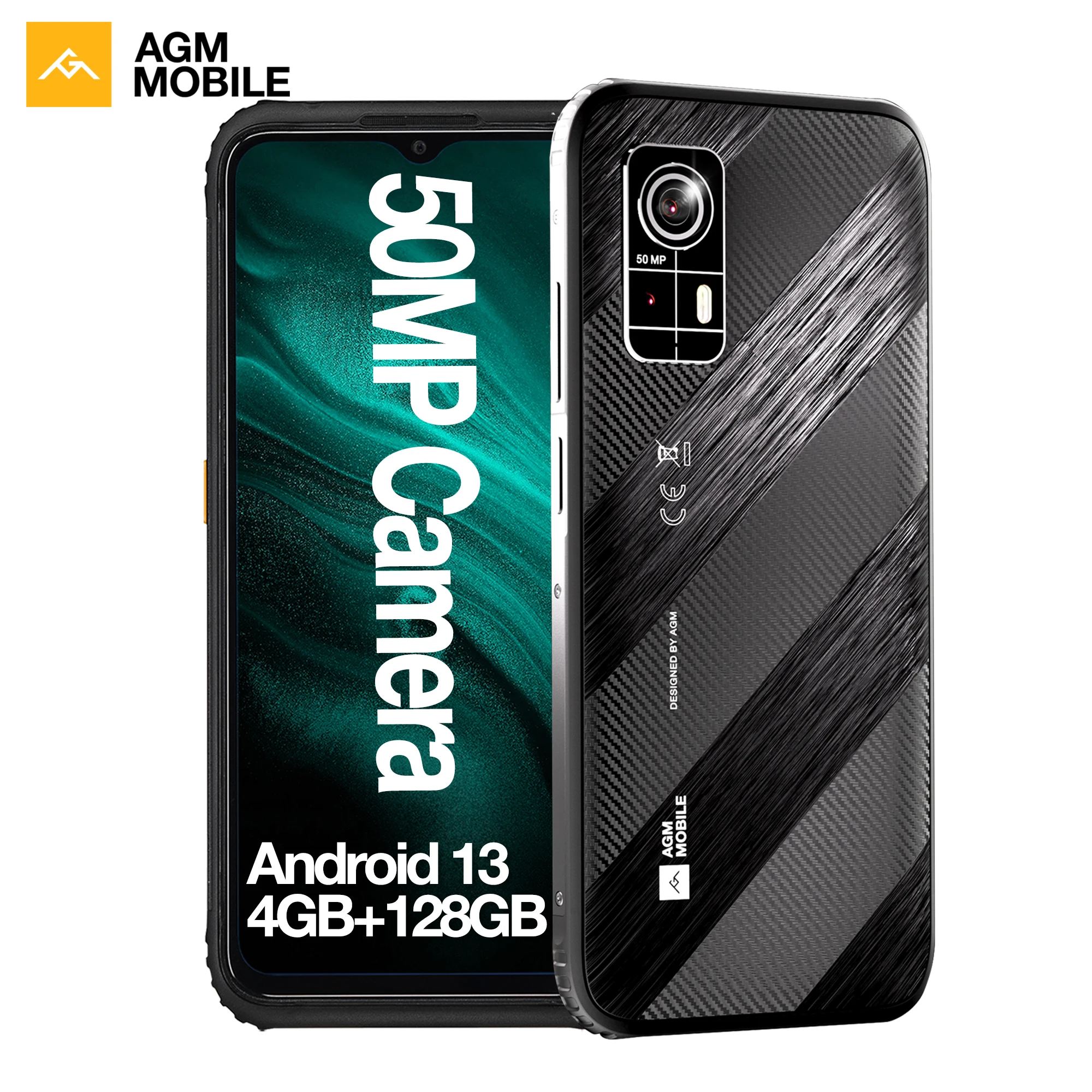 [Factory] AGM H6 Lite 8GB(4+4)+128GB ultra-slim rugged Android 13 4900mAh Octa Core 50MP camera smartphone rugged phone
