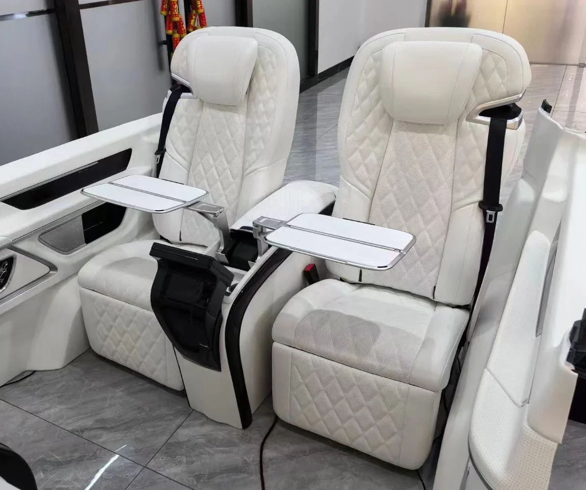 Mona Lisa business car set, luxury bar seat armrest table board, with hidden seats, lifting TV wall  interior  for BENZ vclass