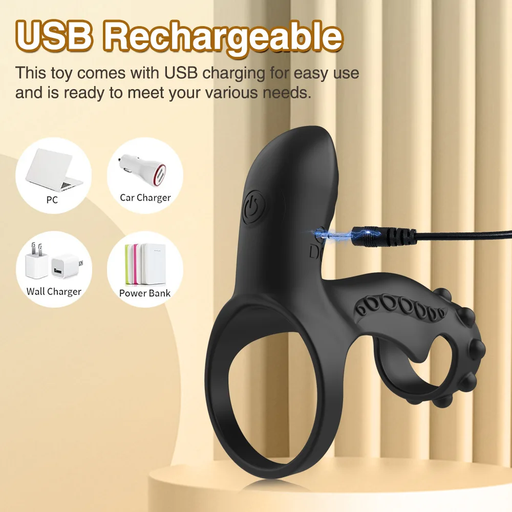 Vibrating Penis Ring Cock Sleeve Soft Sex Toys Men Impotent Cock Extender Ejaculation Delay Enhanced Erection 18 Inch Cock Cage