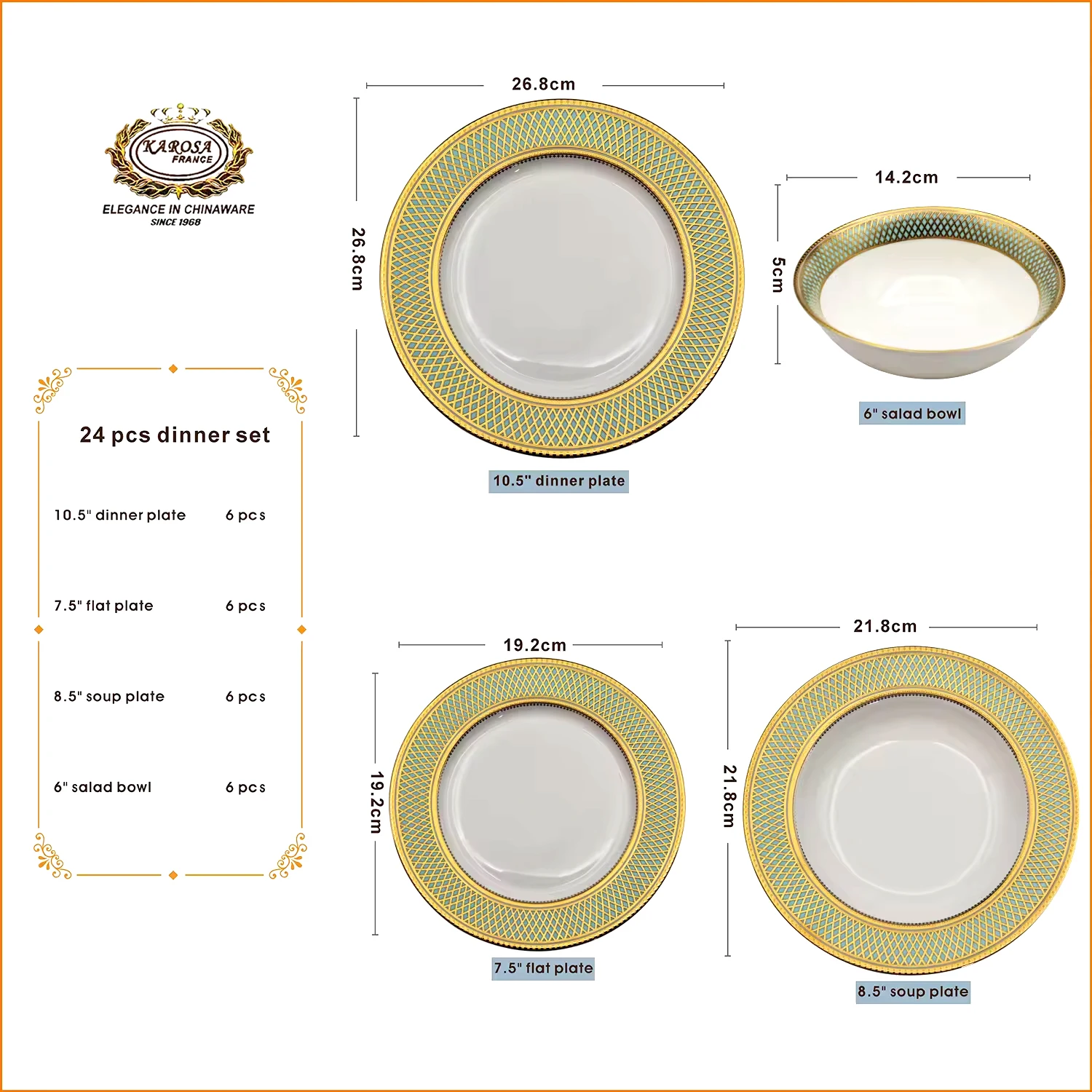 24pcs green designer royal porcelain dinner set bone china manufacturer luxury gold dinnerware set