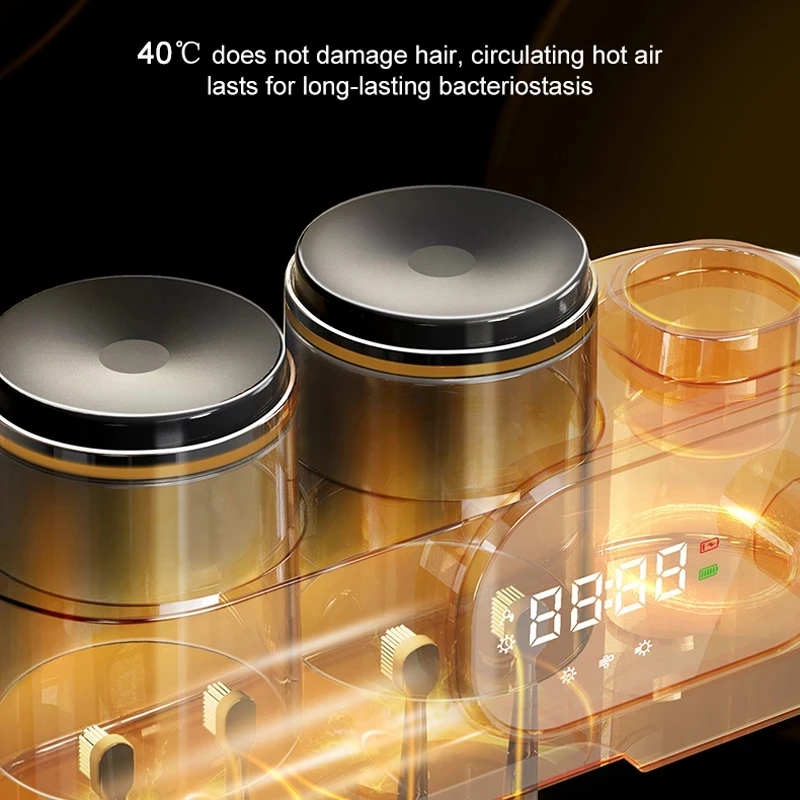 2022 Trending Toothbrush Sanitizer Holder Wall Mounted Electric UV Bathroom Toothbrush Organizer Sterilizer with Timer Fan