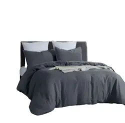 wholesale customization flax French linen 100% linen duvet cover sets pure bed sheet bedding set