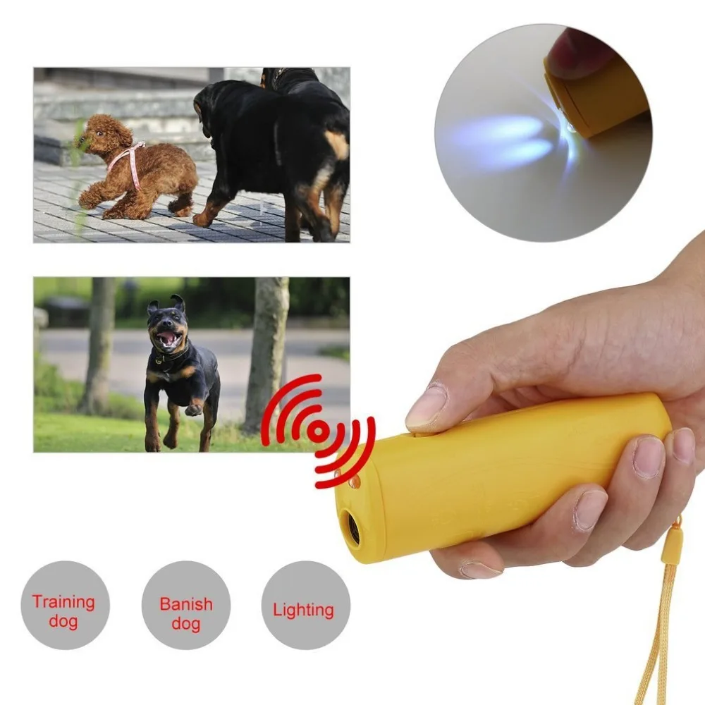 3 In 1 Handheld Ultrasonic Anti Bark Dog Train Repeller Trainer Device CD-100