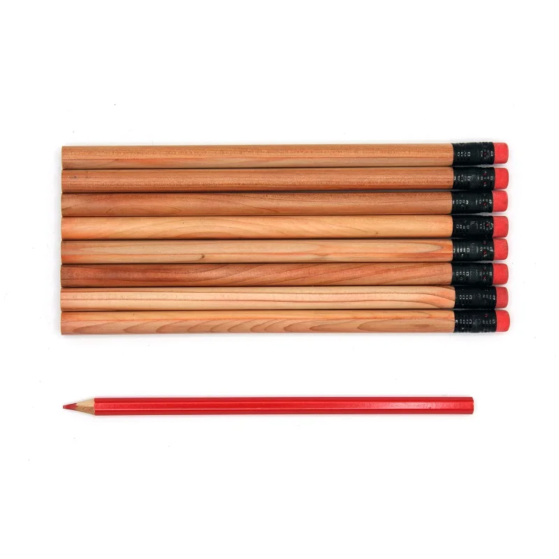 Custom Cedar Wooden HB Pencils With Big Eraser Jumbo Size Round Natural Cedar Wood Pencil