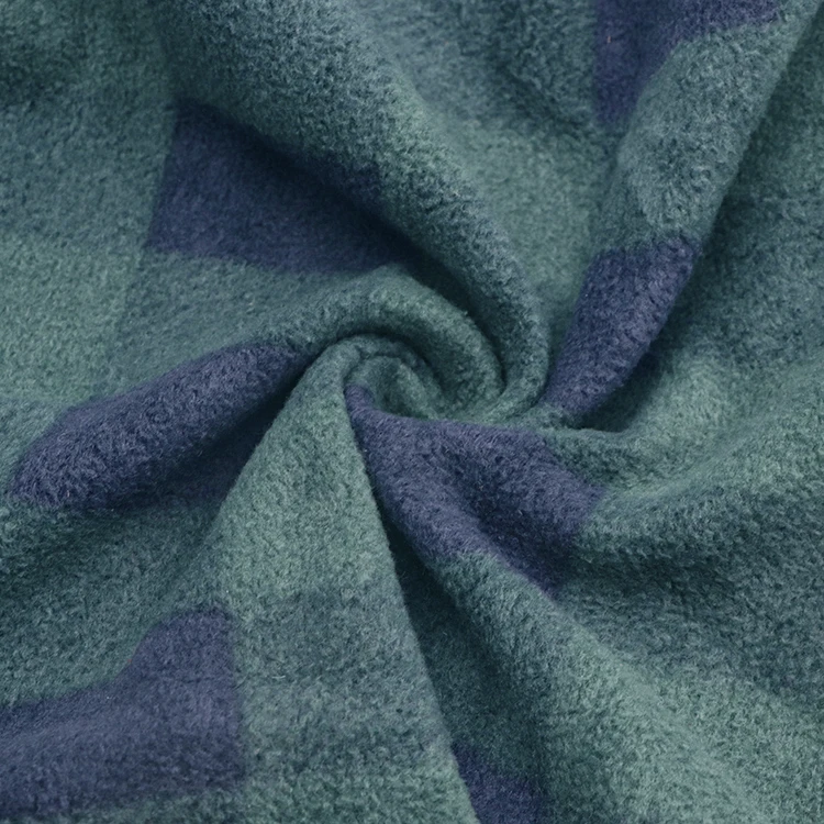 Custom printed 100% Polyester 180gsm checked plaid polar fleece fabric for shirts