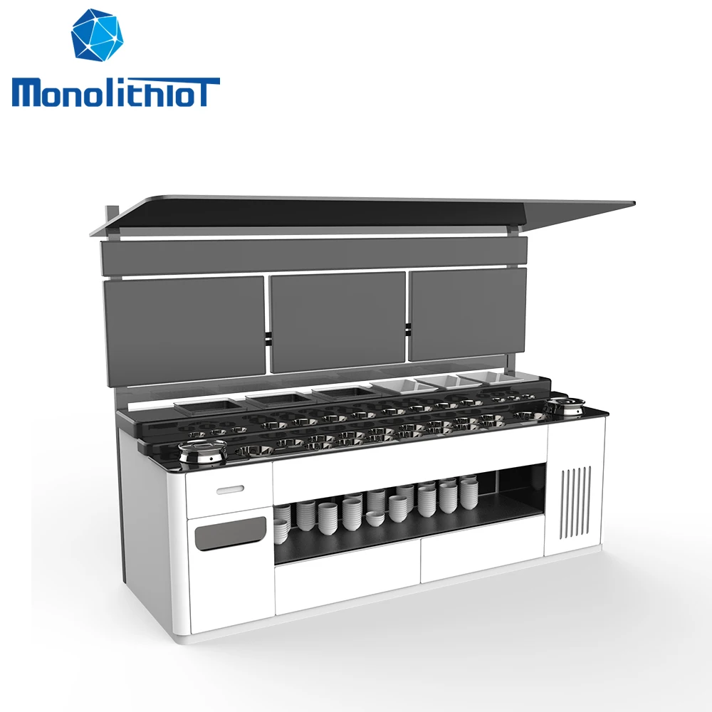 MonolithIoT Hot Pot Restaurant Seasoning Management System Weighing Cabinet Smart Shelf