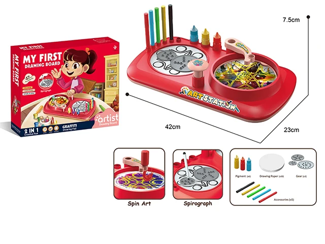 Child Puzzle Education Study Interactive Game Toys Kaleidoscope Graffiti Drawing Board Toys Writing Tablet Spin Art For Kids