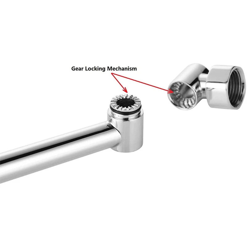 SANIPRO Bathroom Top Spray Connection Adjustable Bend Sprinkler Arm Extended Rod Support Shower Arm Extension with Lock Joints