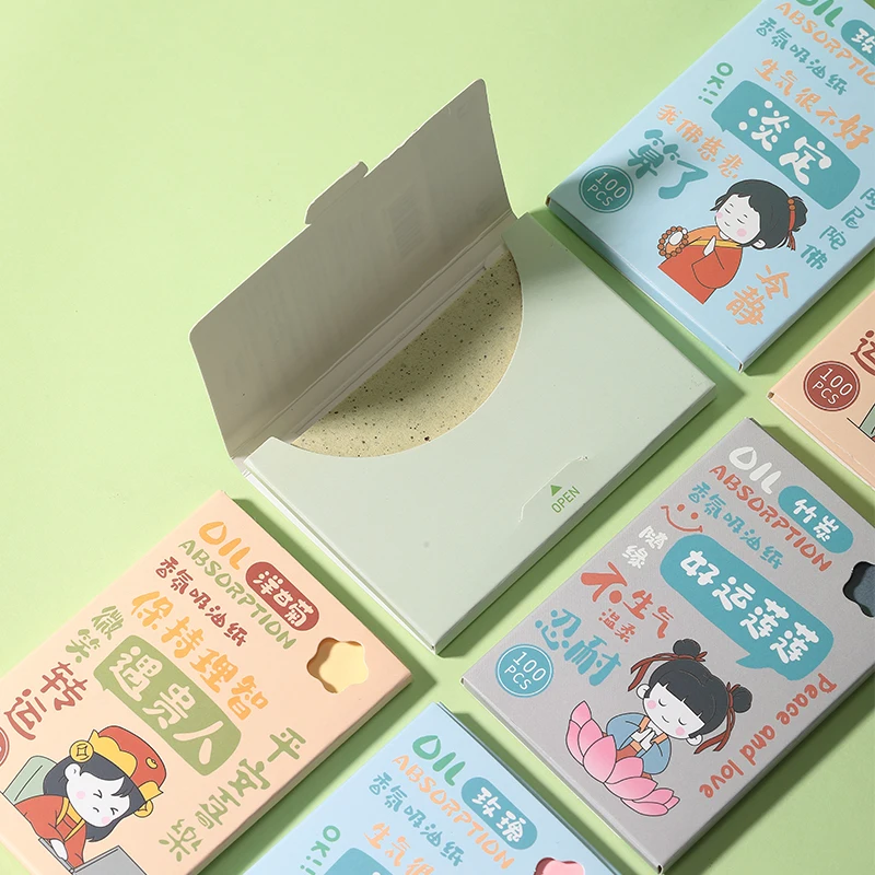 LMLTOP 100pcs Perfumed Oil Control Paper SY026 1-4 Remover  Facial Oil Absorbing Sheets Colorful Makeup Blotting Paper