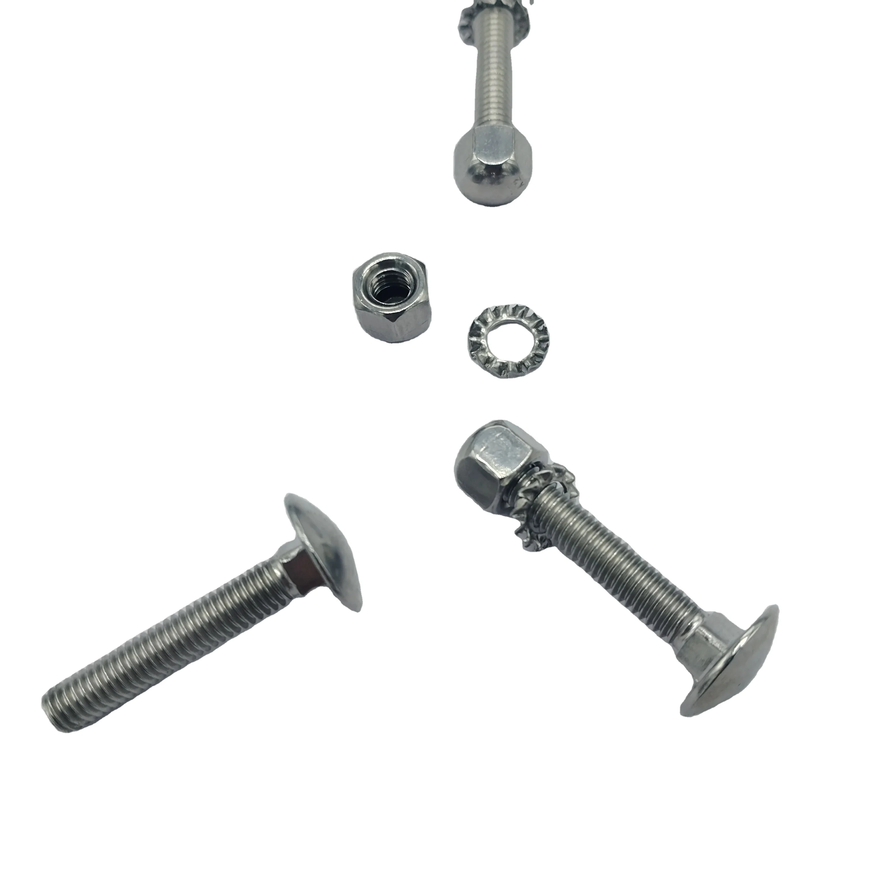 Custom Carriage Bolt M10 M12 Round Head Square Neck Black Zinc Plated Stainless Steel Carbon Steel Din603 Carriage Bolt