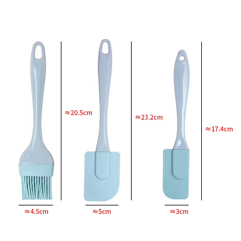 Silicone Spatula set Heat-Resistant Non-Stick 3 Piece Design Spatula for Cooking Baking and Mixing
