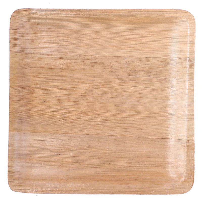 Disposable natural areca palm leaf plate bowl tray and banana leaf plates cutlery palm leaf tableware