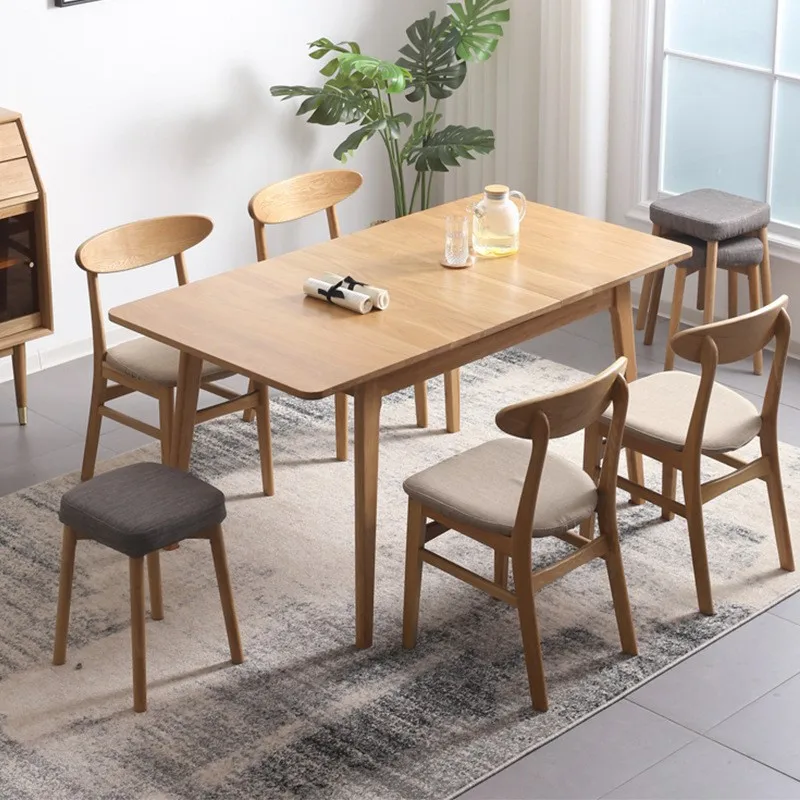 Недорогая Мебель в скандинавском стиле деревянный стул необработанный твердый обеденный стол набор из 8 стульев