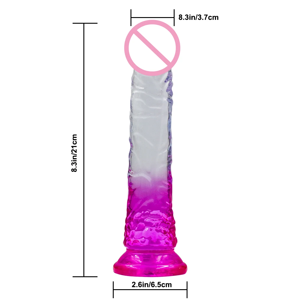 Customizable Waterproof Safe Material No Vibration Women Dildos Masturbation Transparent Realistic Dildo