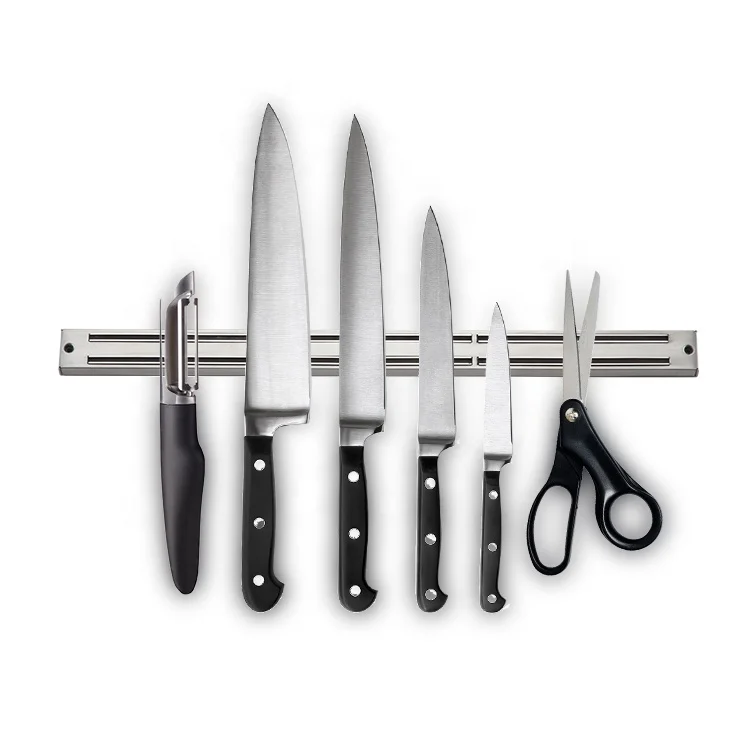 Оптовая продажа; 12 дюймов мощность Магнитное Крепление для ножей подставка для ножей из нержавеющей стальной магнитный держатель ножа для стены