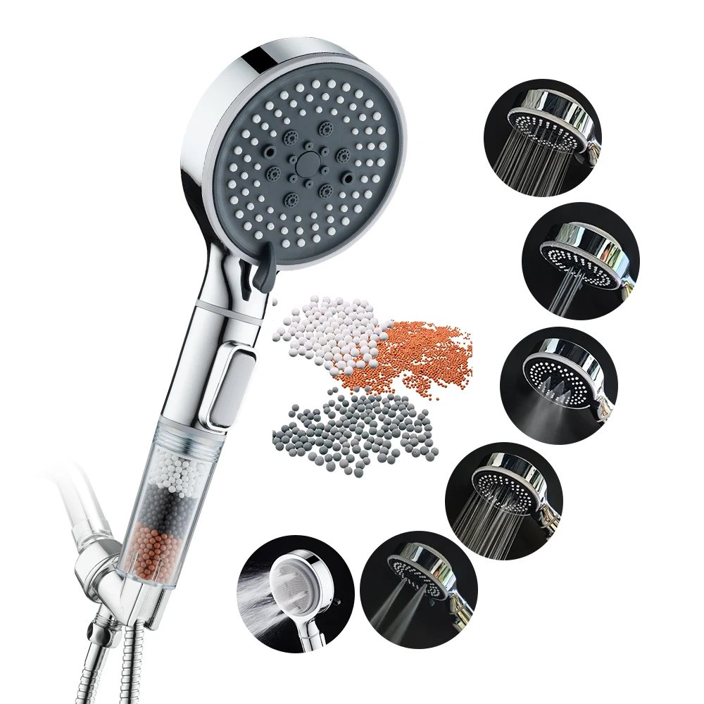 Button Select On off Back Massager Spray Filter Hand Shower with New 6 Functions