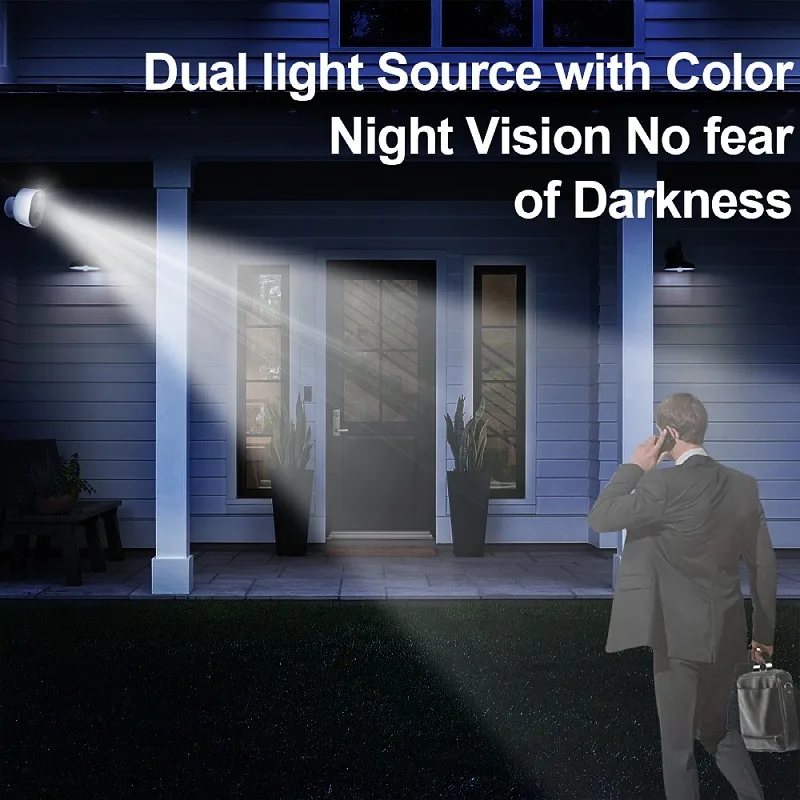 3MP Outdoor Solar Security Camera 6000mAh Rechargeable Battery Wireless WiFi Camera PIR Motion Alarm Surveillance IP Camera