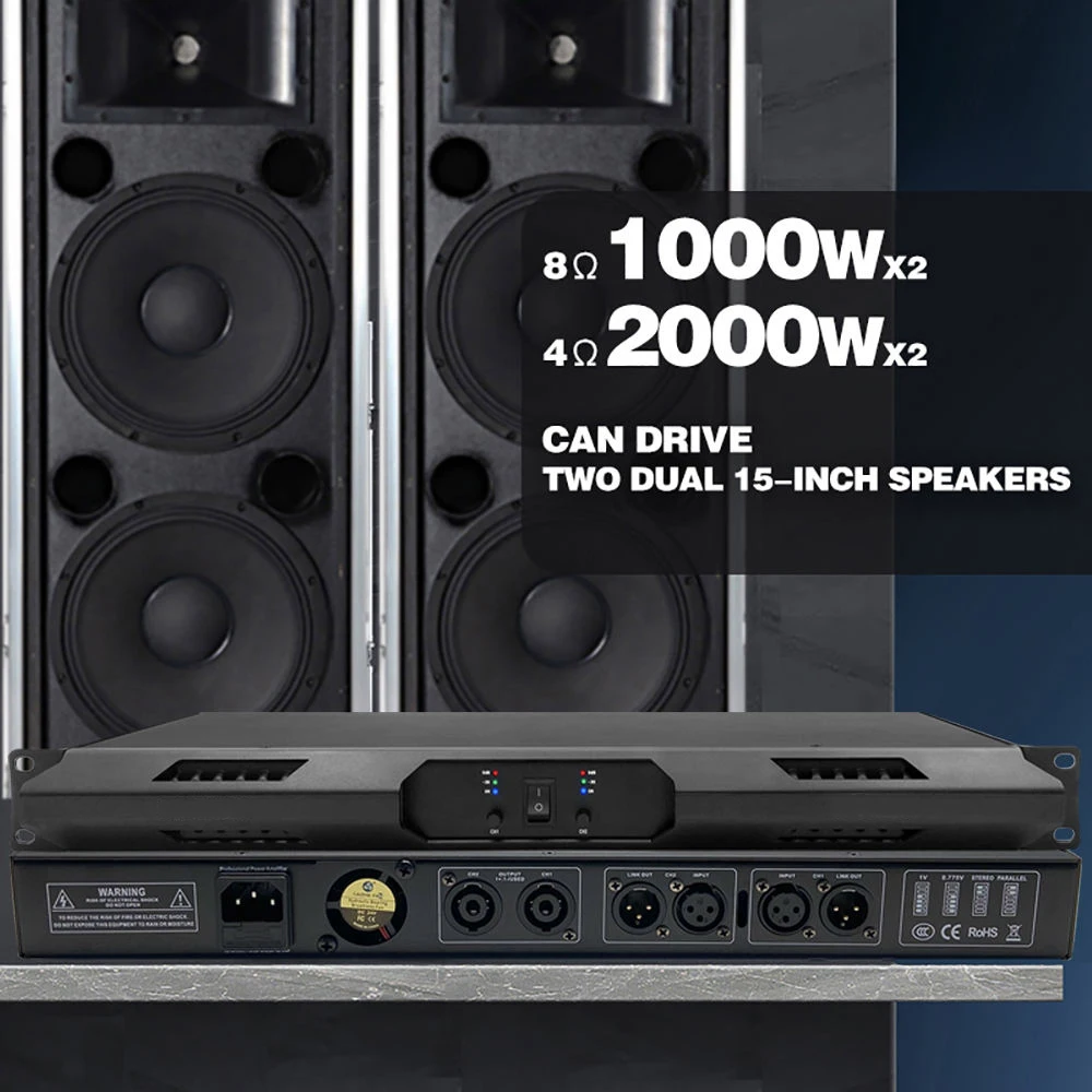 DA-1000/2000 класс D 1000 Вт * 2/4 каналов Цифровые усилители для сцены караоке DJ Профессиональный усилитель мощности