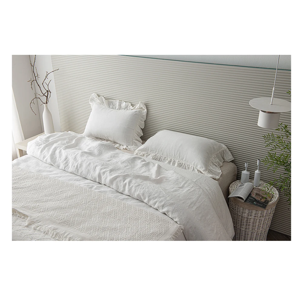 LZ 100% flax linen bed quilt cover set kids duvet cover bedding set