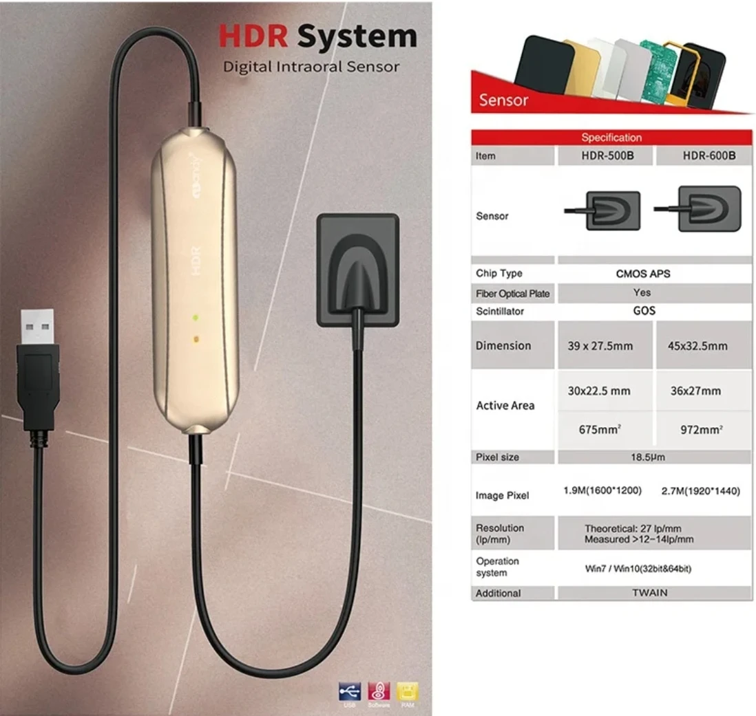 Wholesale Detal Intraoral X-ray Sensor Cable Portable Digital Handy HDR-500 RVG X ray Veterinary Dental Sensor