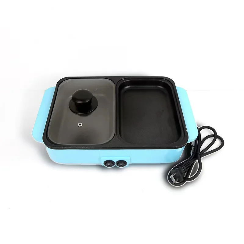 Небольшая Студенческая электрическая кастрюля для приготовления пищи, промыть и испечь одну кастрюлю, жарить и испечь двойного назначения, с антипригарным покрытием